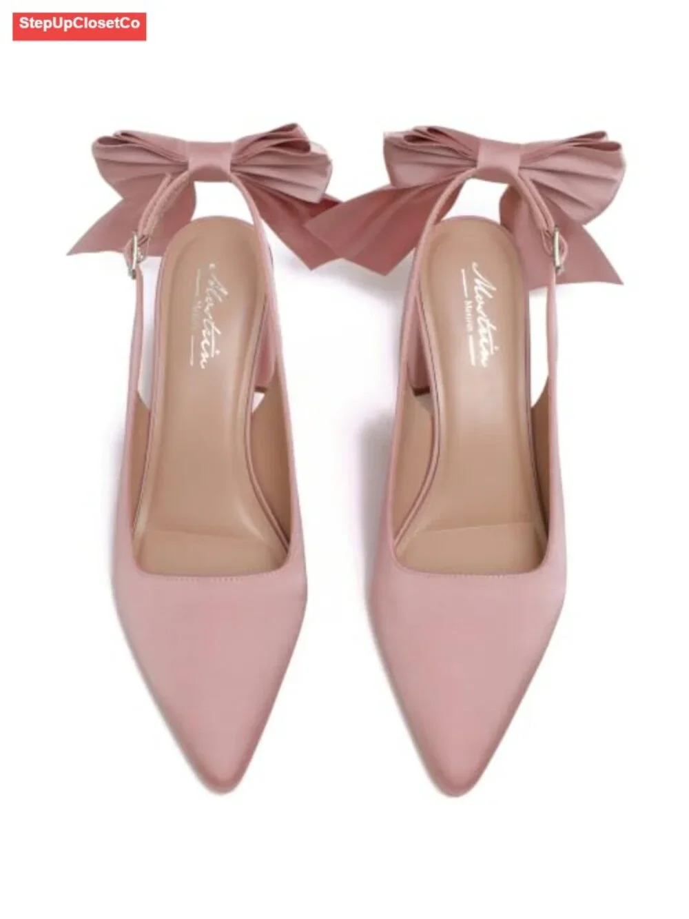 Women's Slingback Block Heels Pointed Toe Chunky Heels Office Work Pumps